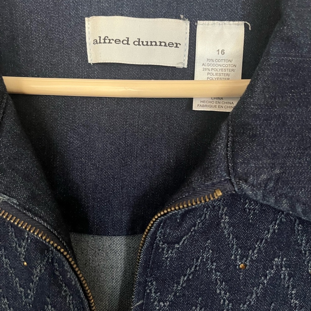 Alfred Dunner Dark Blue Denim Jacket